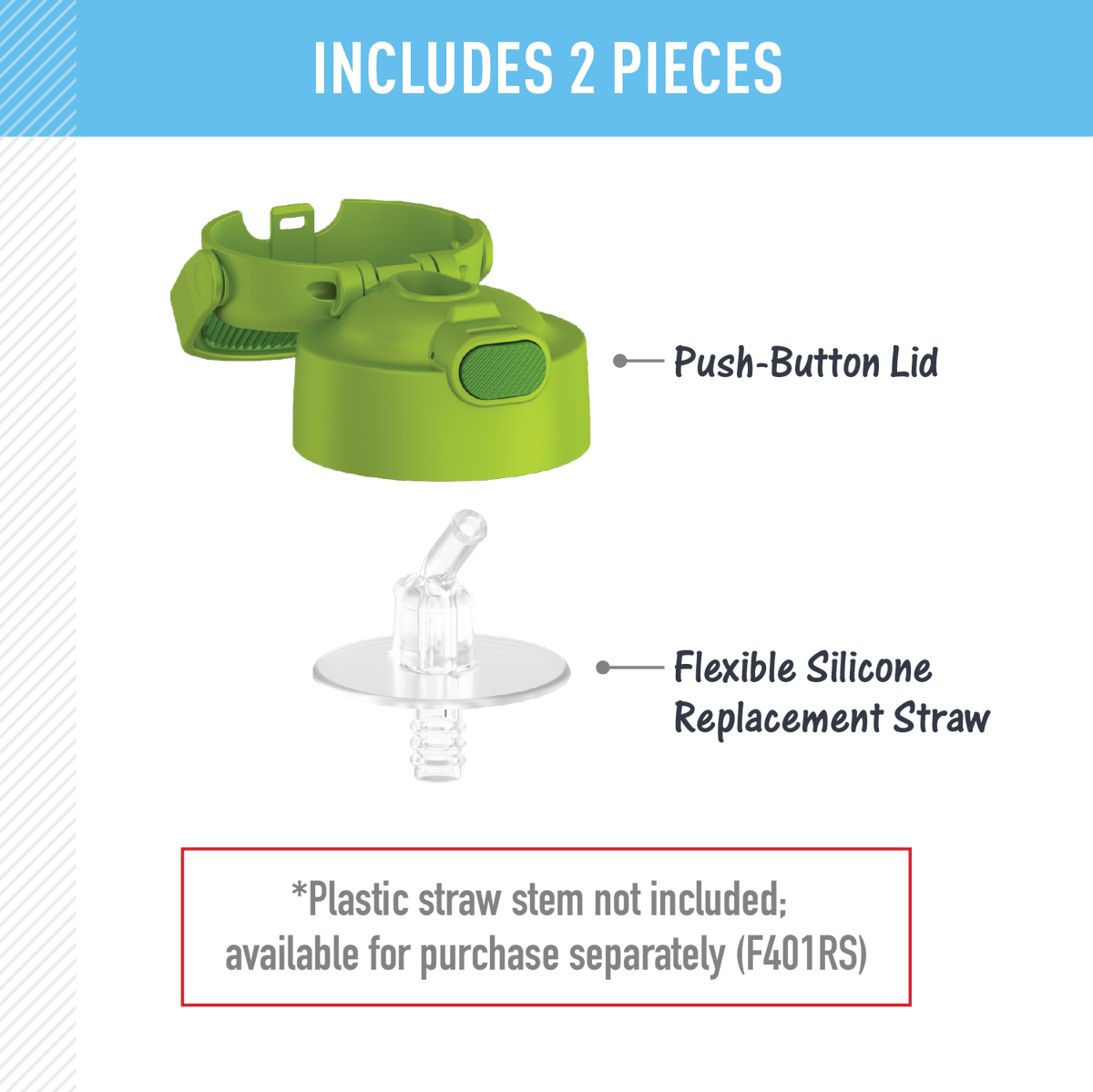 FUNTAINER® WATER BOTTLE - REPLACEMENT STRAW LID