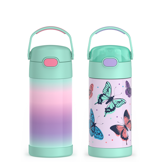 12oz FUNtainer® Water Bottles Mint Ombre & Butterfly Frenzy Bundle