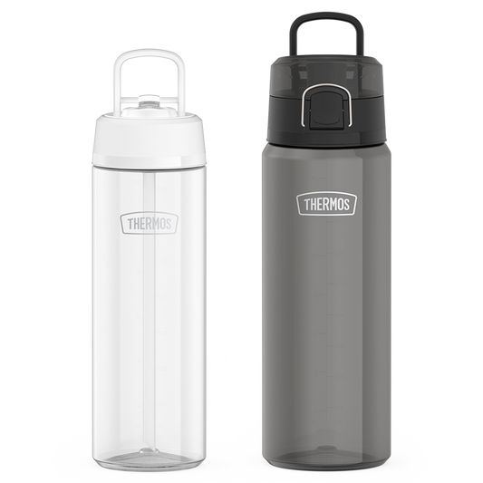 26oz Straw Lid & 32oz Spout Lid Tritan™ Water Bottle Bundle - Clear & Smoke