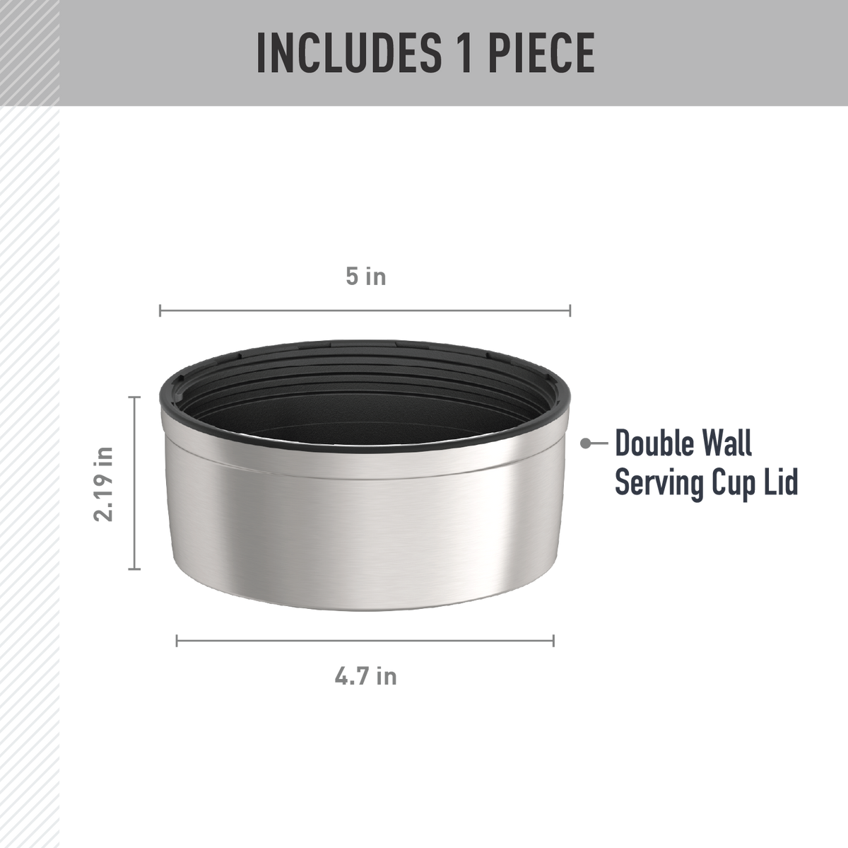 47oz STAINLESS KING™ FOOD JAR - REPLACEMENT SERVING CUP LID