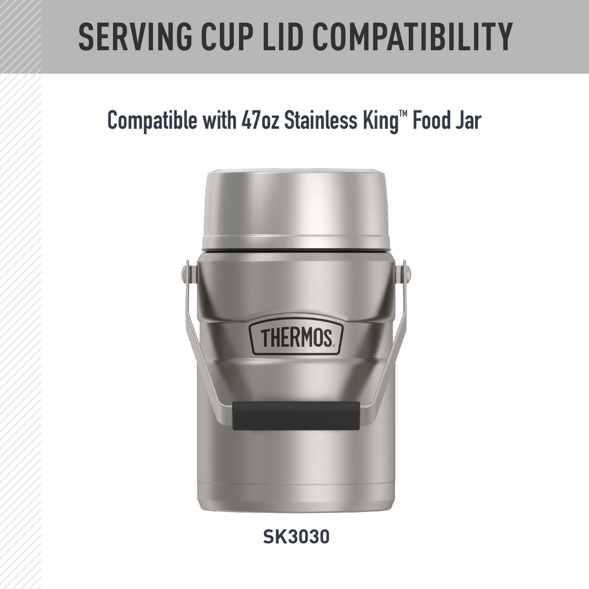 47oz STAINLESS KING™ FOOD JAR - REPLACEMENT SERVING CUP LID