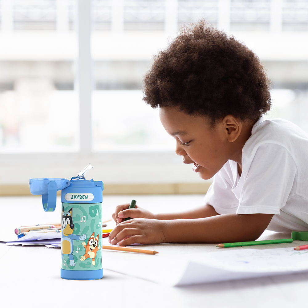 12oz FUNTAINER® WATER BOTTLE BLUEY