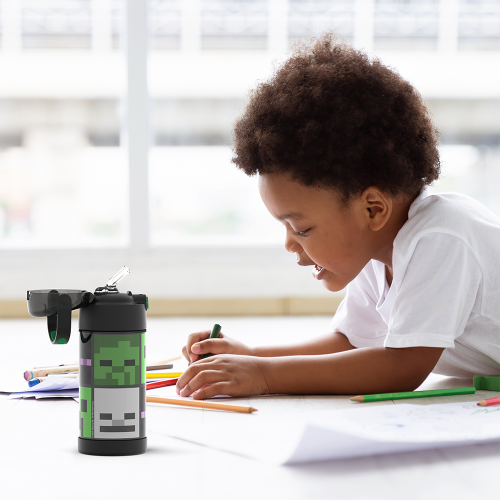 12oz FUNTAINER® WATER BOTTLE MINECRAFT