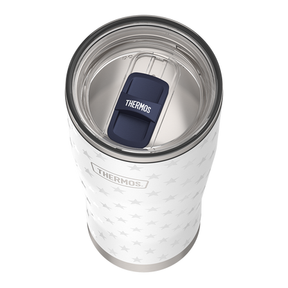 24oz ICON™ TUMBLER WITH SLIDE LOCK LID - WHITE STARS