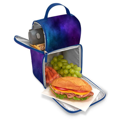 Tween Dual Lunch Box Galaxy Navy/purple